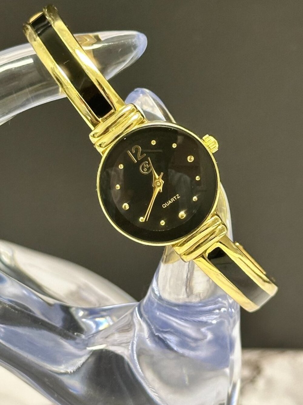 3 for $30 George Watch Women Gold Tone Black Dial Bracelet Band New Battery